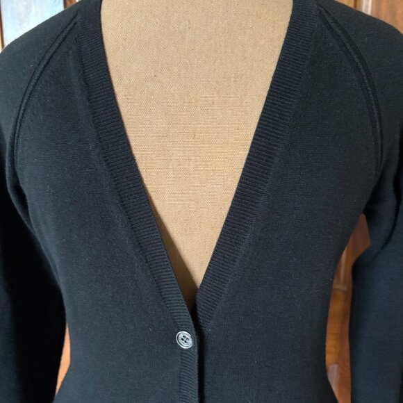 Burberry Elbow Cotton Cashmere Patch Cardigan with Pockets - Picture 3 of 7